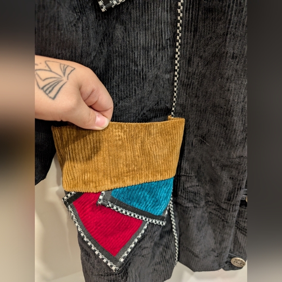 Rare Vintage 80s 90s Red Rover Corduroy Patchwork Jacket - Oversized - Picture 5 of 8